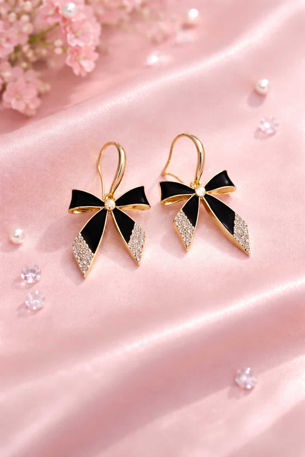 Black Bow Earring