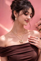 Golden Twin Butterfly Necklace