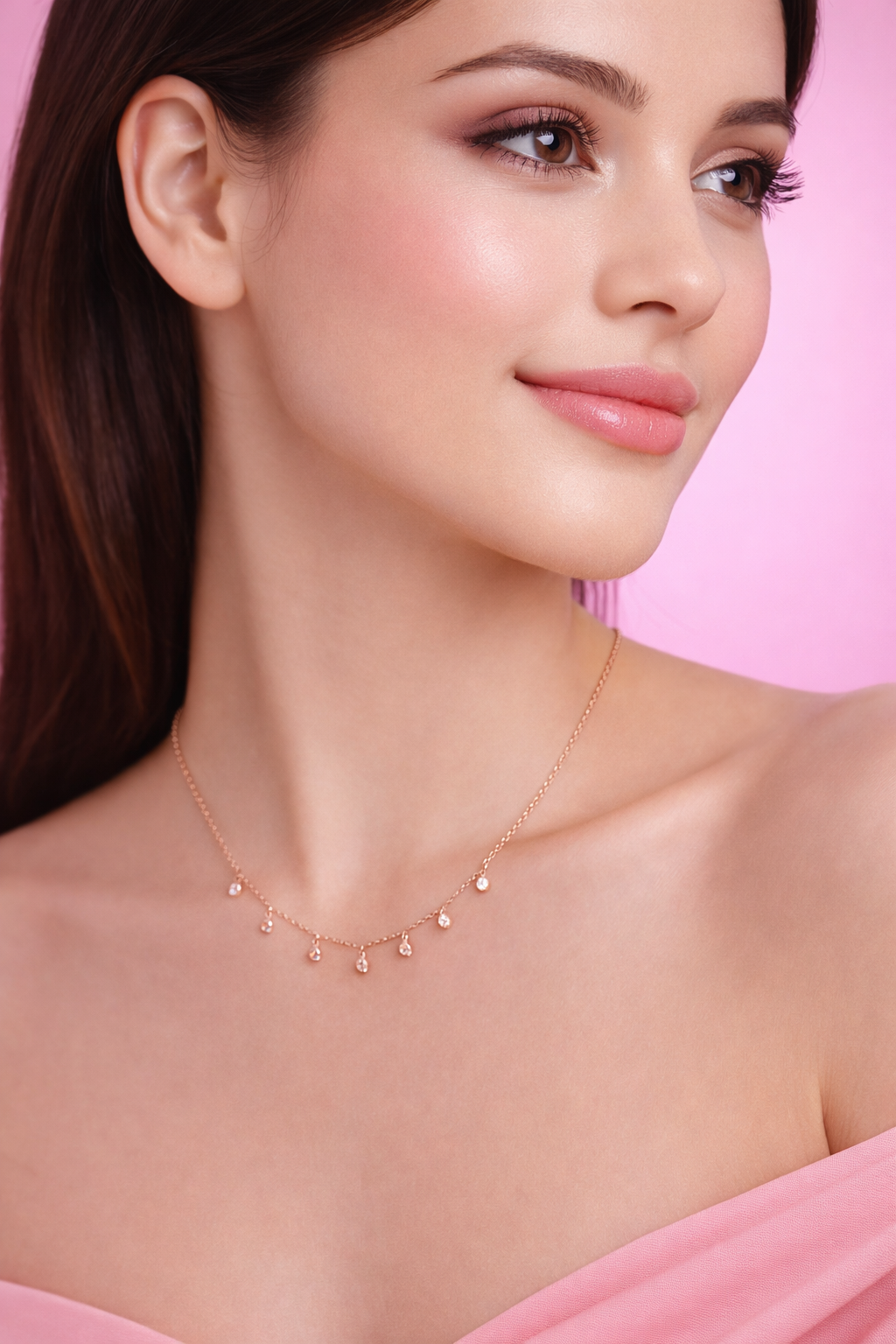 Rosé Dew Drops Necklace