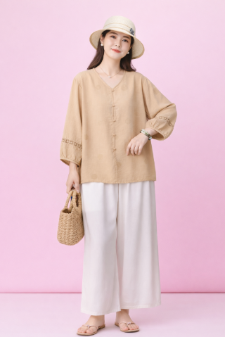 Beige Latte Short Kurti