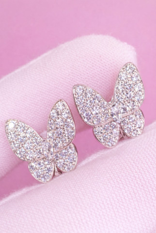 Blush Flutter Crystal Studs