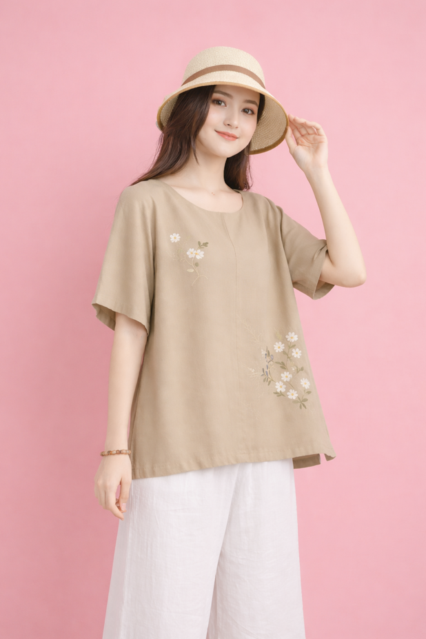 Oat Latte Bloom Kurti