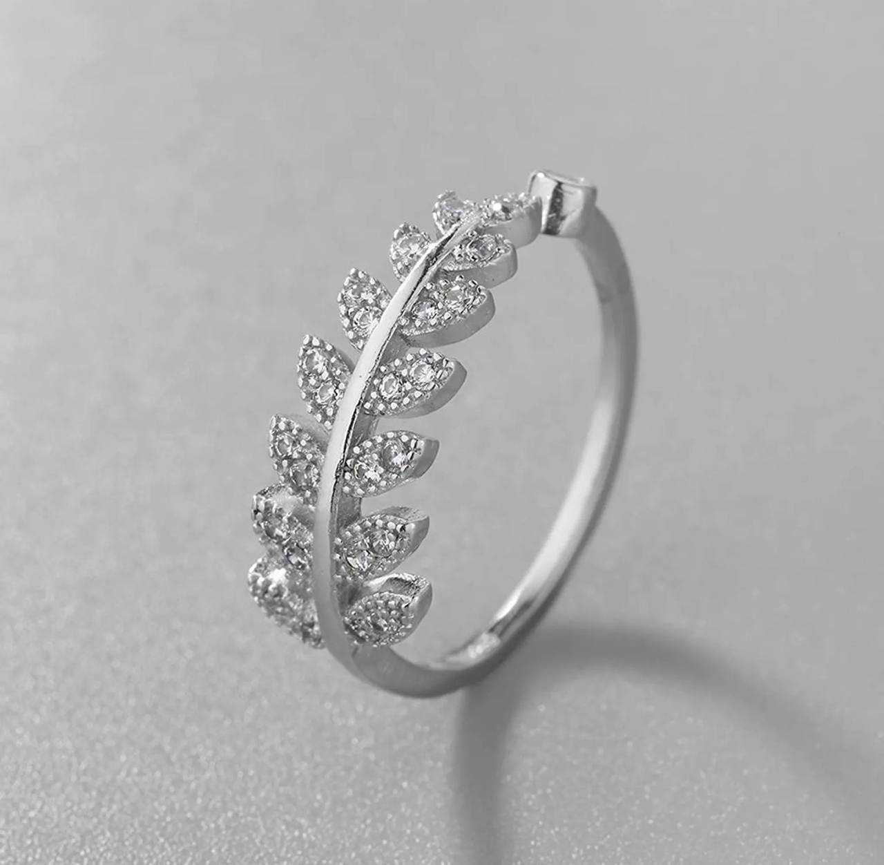 Silver Leaf Whisper Ring