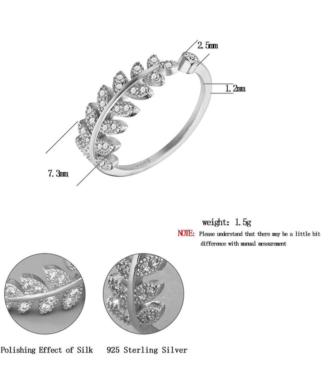 Silver Leaf Whisper Ring
